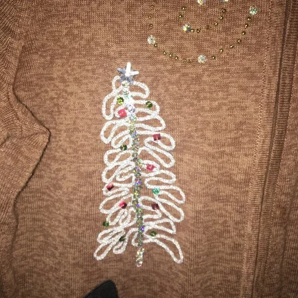 Mercer Street Studio Snowman Cardigan Medium Christmas Sweater - Picture 6 of 14